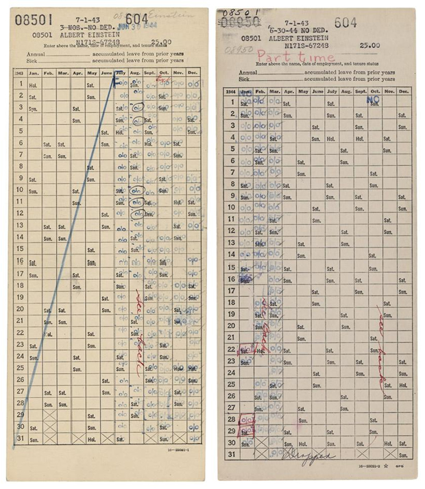 Albert Einstein Time Sheets